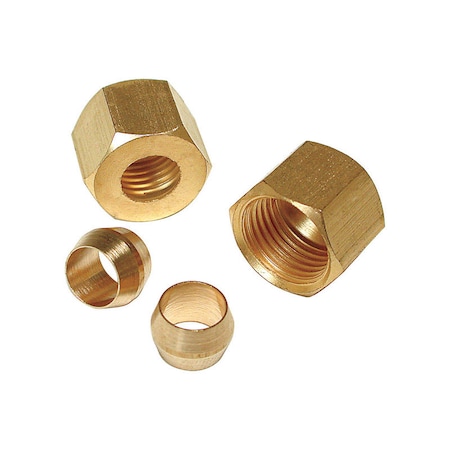 Dial Mfg Dial 1/4 in. H X 1/4 in. W Yellow Brass Compression Sleeve and Nut 9311